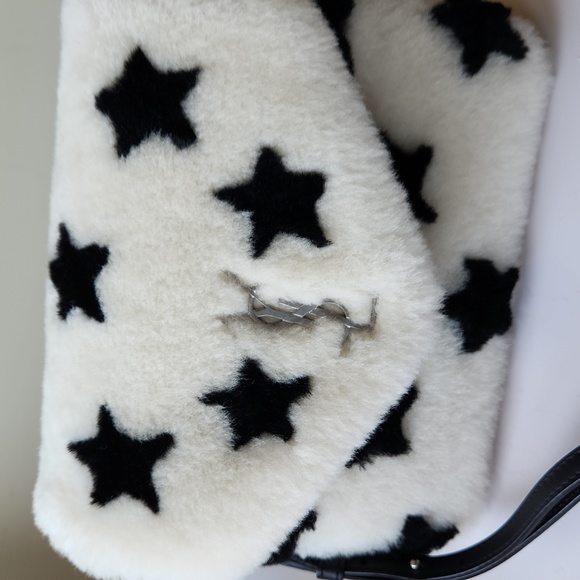 SAINT LAURENT YSL Toy Loulou Star Shearling Pouch Bag RARE - Picture 7 of 10